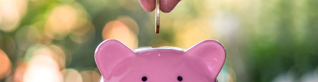 Baker's Gas Person saving money in piggybank jar