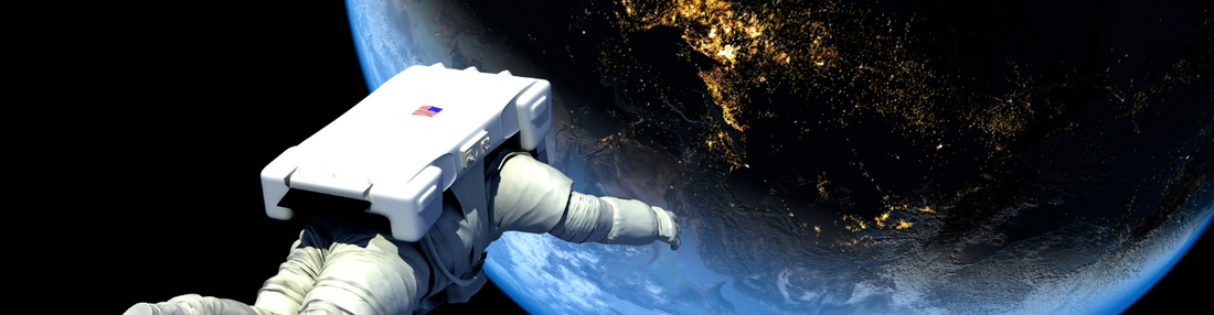 Baker's Gas Astronaut above Earth