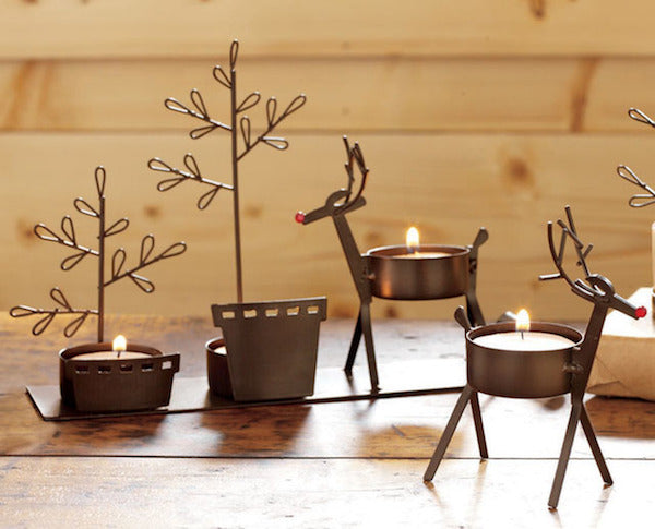 Baker's Gas welded table top candle holders
