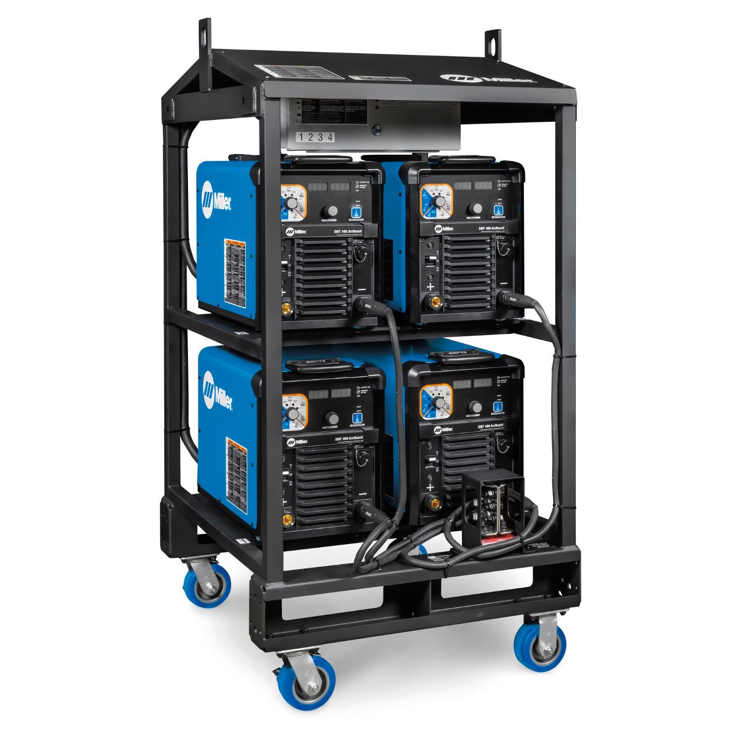 Miller XMT 400 ArcReach Narrow 4-Pack Rack - 907882 – Baker's Gas Miller XMT 400 ArcReach Narrow 4-Pack Rack - 907882 – Baker's Gas