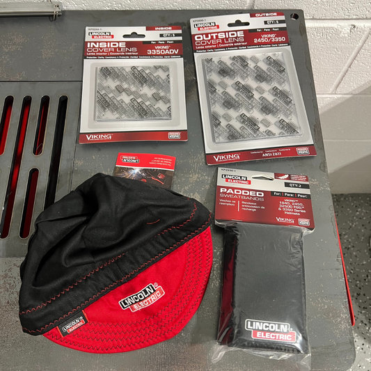 Baker's Viking 3350 5th Gen Helmet Bundle on Welding Table