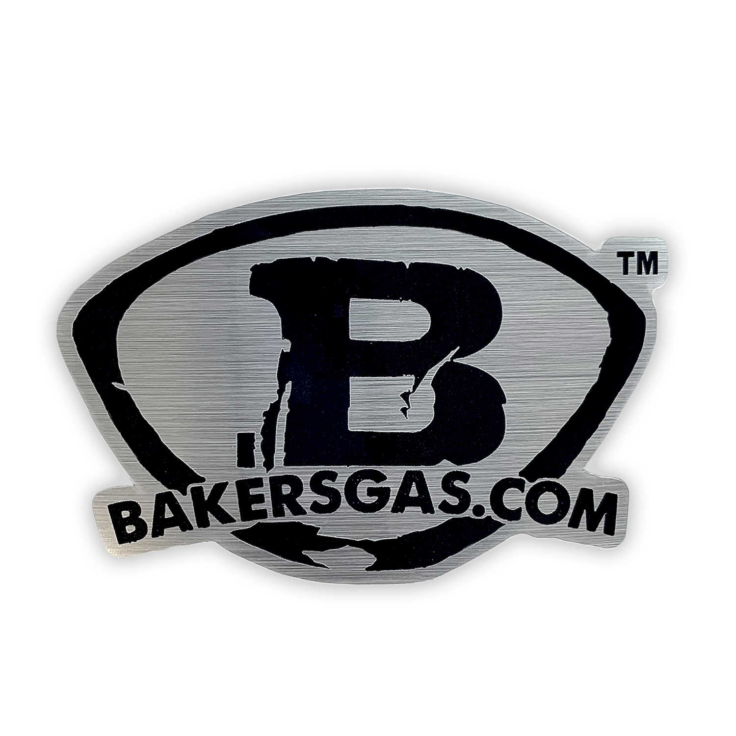Baker's Gas Brushed Aluminum Logo Sticker Baker's Gas & Welding