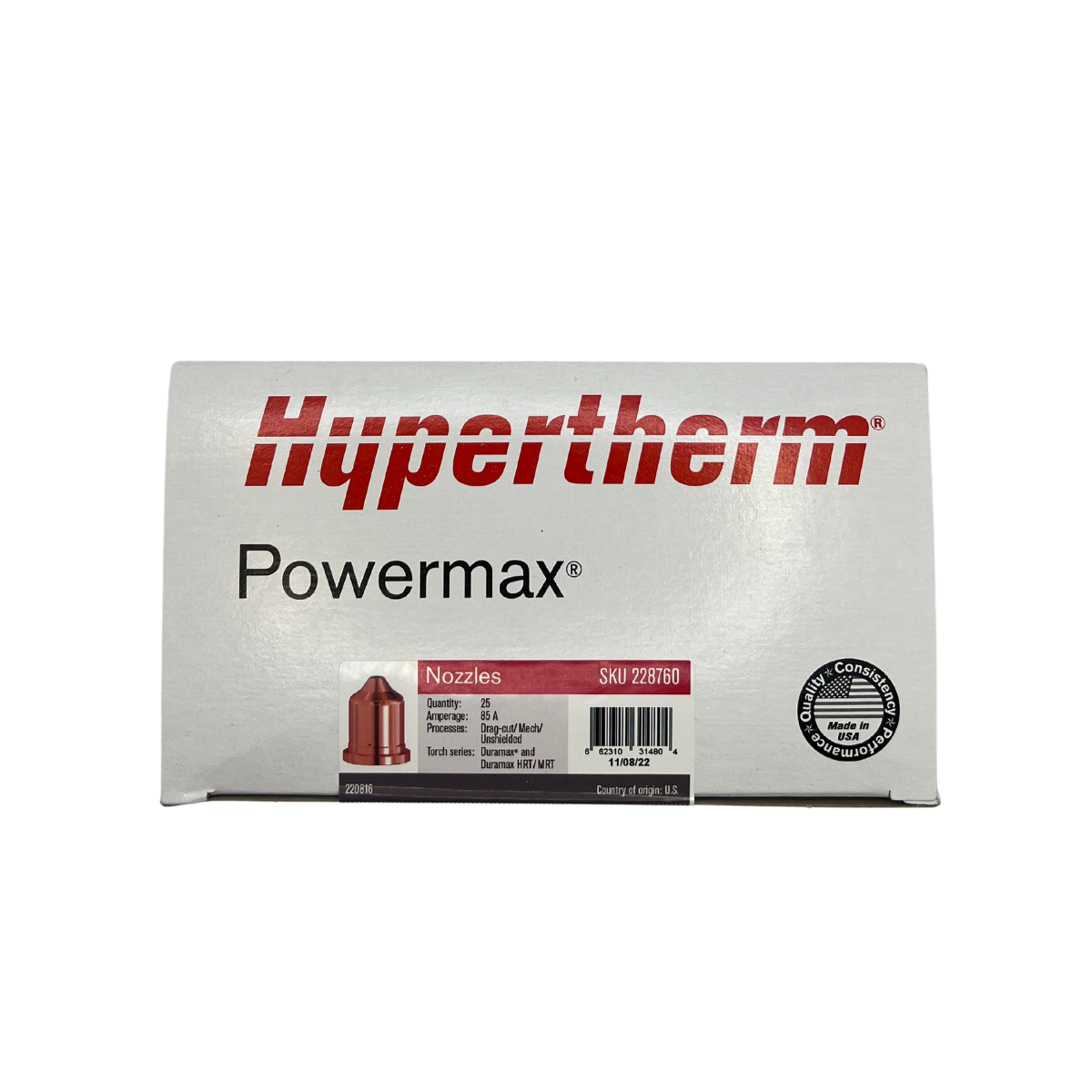 Hypertherm Bulk Package 85 Replacement 85A Nozzles 25p/k - 228760