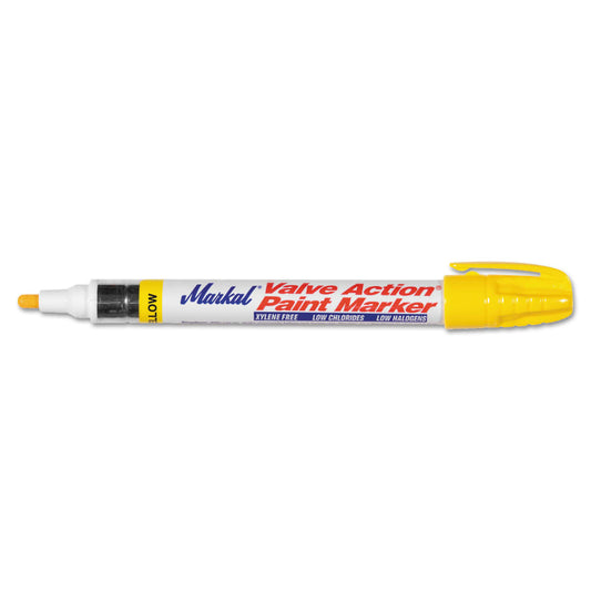 Markal Valve Action Paint Marker, Yellow, 1/8", Medium - 96821