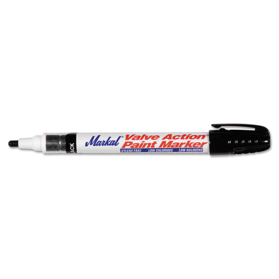 La-Co Markal Valve Action 96823 Black Paint Marker, 1/8 Inch Medium Bullet  Tip 96823 MKL96823 - Gas and Supply