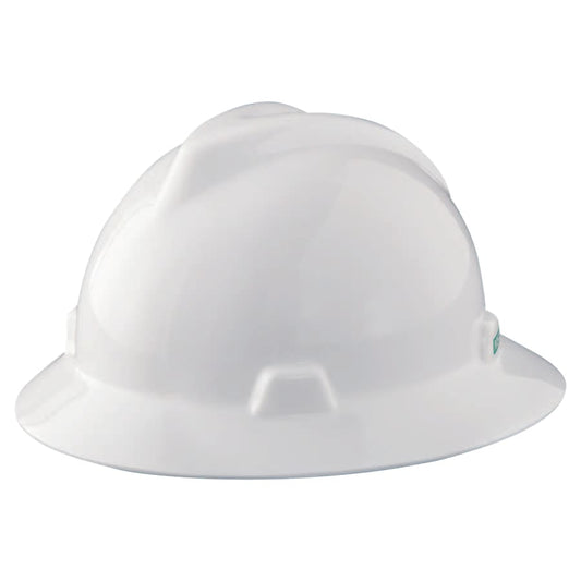 MSA V-Gard Brimmed Hard Hat w/ Staz-On Suspension, Non-Slotted - 454733