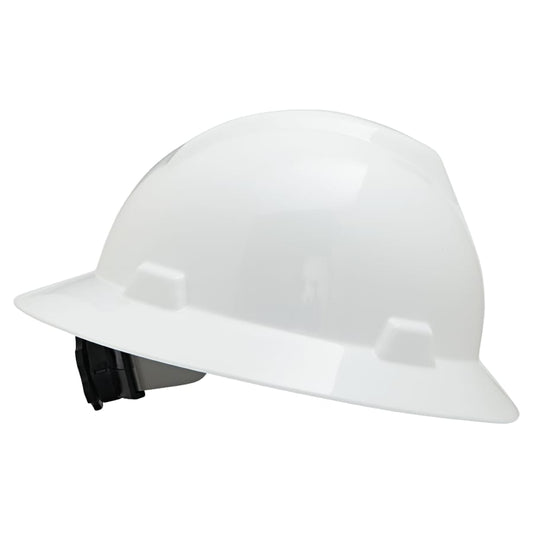 MSA V-Gard Full Brim Hard Hat w/ Fas-Trac Suspension, Non-Slotted - 475369