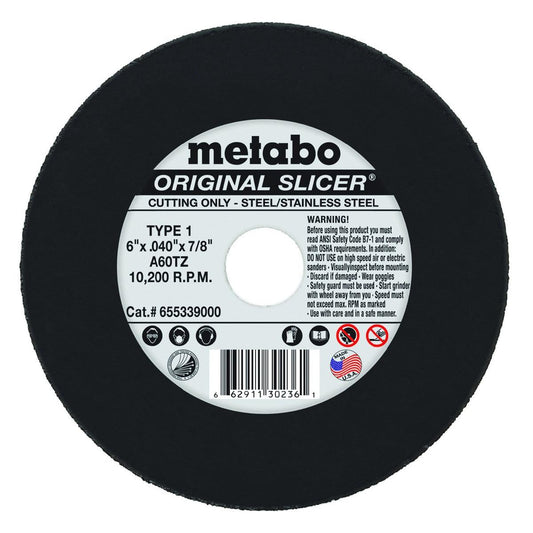 Metabo Type 1 ORIGINAL Cutting Wheels 6x.040x7/8, 50/pk - 655339000