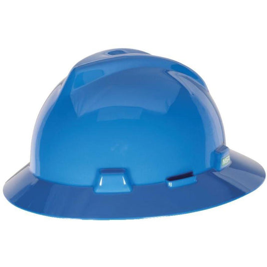 MSA V-Gard Full Brim Hard Hat w/ Staz-On Suspension, Slotted - 454732