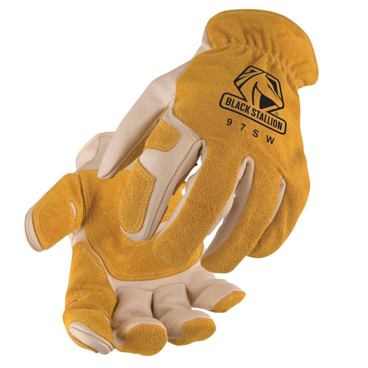 Baker's Gas Black Stallion Grain Cowhide Drivers Glove w/ Reinforced Palm