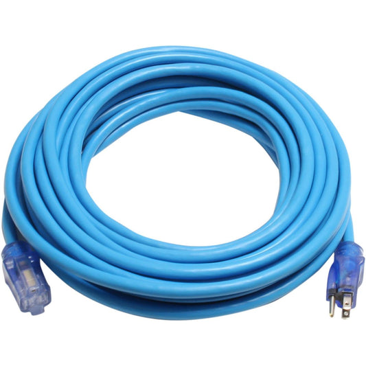 Direct Wire 12/3 Extension Cord 120V Lighted Blue 100ft - 123XCBLU100