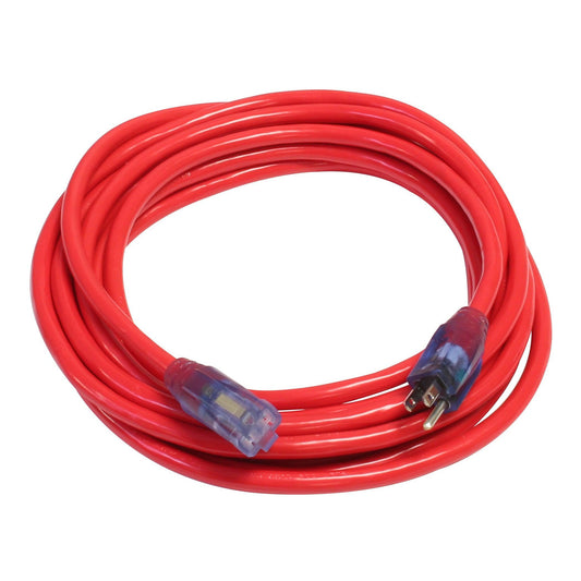 Direct Wire 12/3 Extension Cord 120V Lighted Red 100ft - 123XCRED100