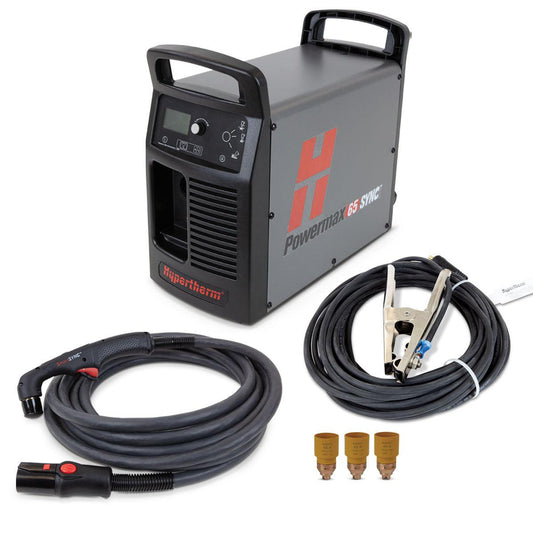 Hypertherm Powermax 65 SYNC system, 200-600V 1/3-PH, CSA, 75 degree handheld torch, 50' lead - 083344