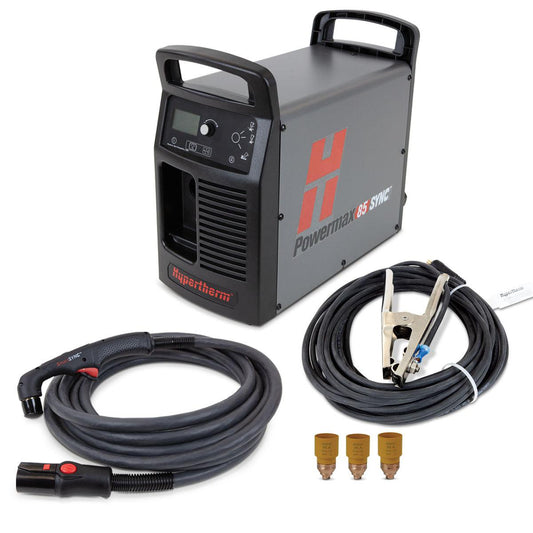 Hypertherm Powermax 85 SYNC system, 200-600V 1/3-PH, CSA, CPC, 75 degree handheld torch, 50' lead - 087186