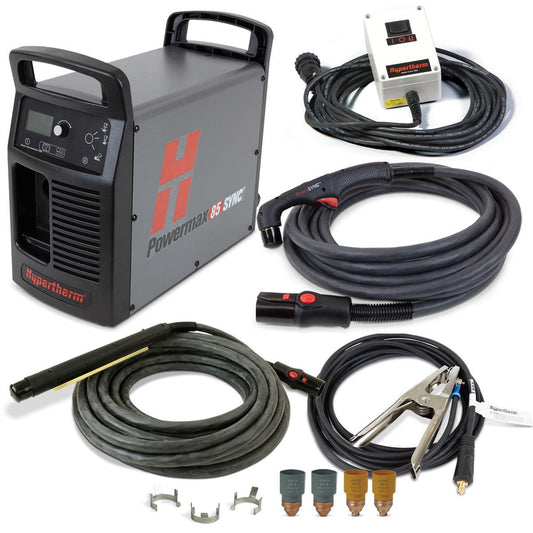 Hypertherm Powermax 85 SYNC system, 200-600V 1/3-PH, CSA, CPC, 75 Degree 25' Hand Torch, 180 Degree 35' Machine Torch - 087191