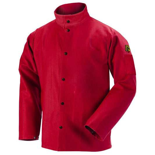 Baker's Gas Black Stallion TruGuard 200 FR Cotton Welding Jacket, Red - FR9-30C