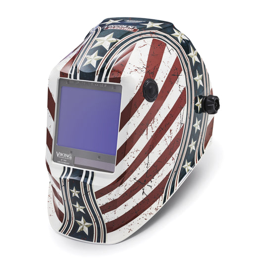Baker's Gas Viking 3350 4C Welding Helmet Daredevil from an angle K3683-4