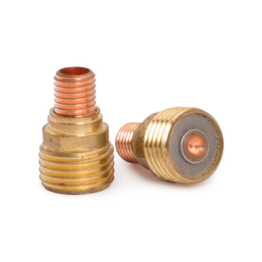Lincoln Caliber Gas Lens standing up and on its side. Part number KP4753-020.