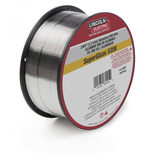 Baker's Gas Lincoln SuperGlaze 5356 Aluminum MIG Wire, 3/64" (1 lb) - ED030314