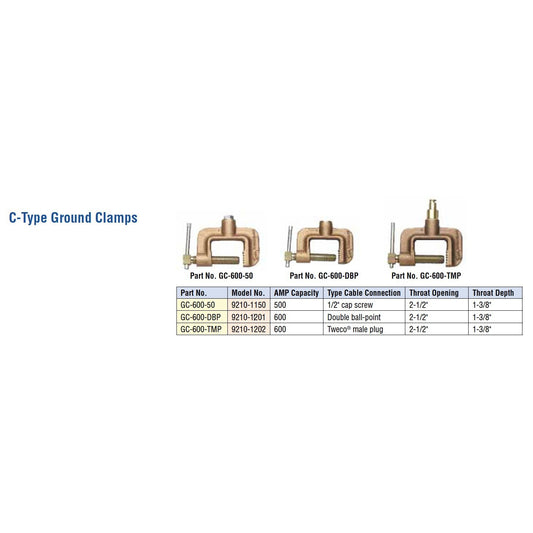 Tweco - Roto-Work GC-600-DBP Ground Clamp - 9210-1201