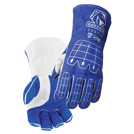 Black Stallion A6 Cut Resistant & Impact Resistant Cowhide Stick Glove