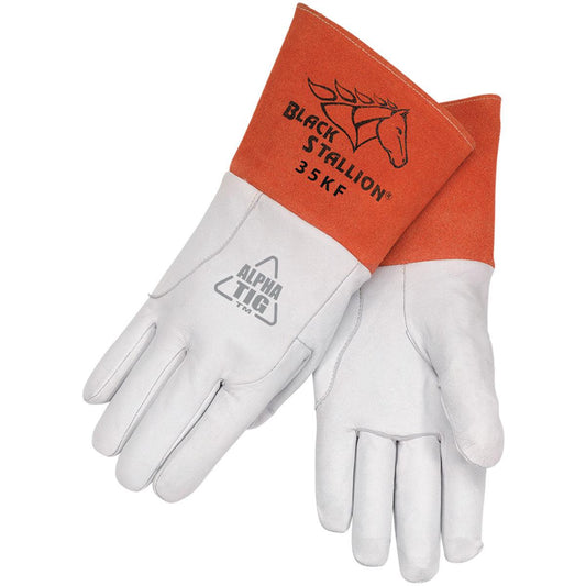 Black Stallion Alpha TIG Welding Gloves Premium Kidskin Long Cuff - 35KF