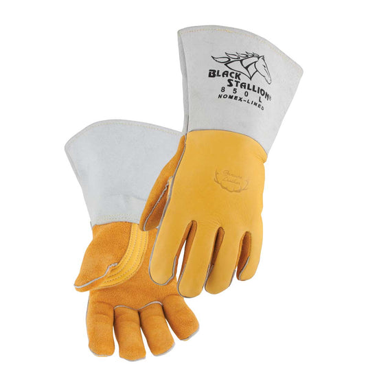 Black Stallion Premium Grain Elkskin Stick Glove w/ Nomex Back palm and back