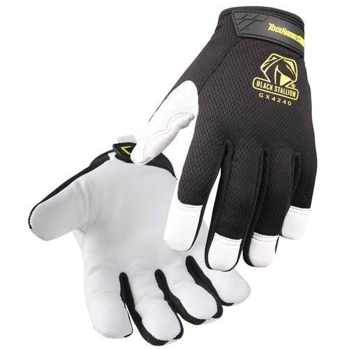 Baker's Gas Black Stallion ToolHandz Core Goatskin Leather Palm Mechanics Gloves