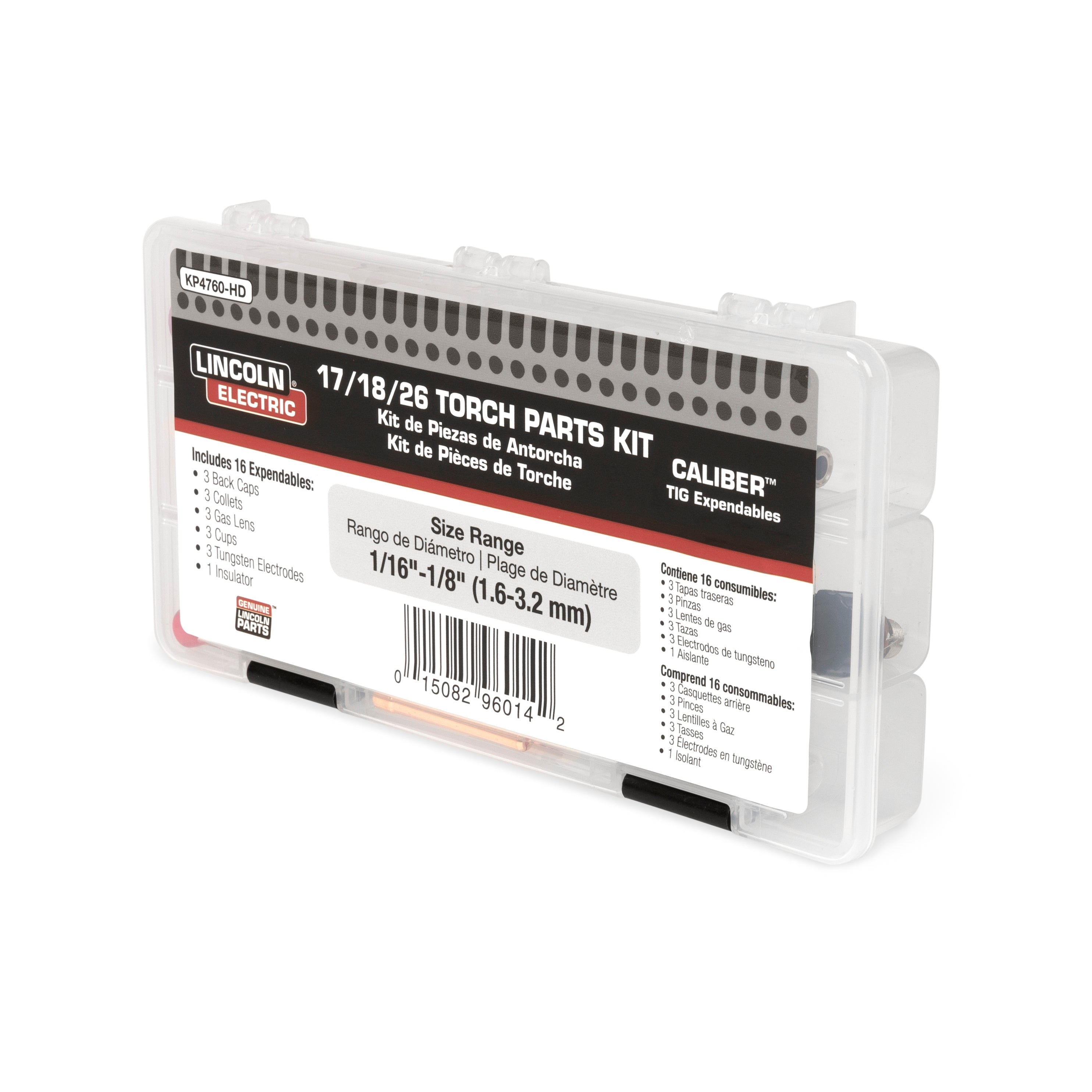 Lincoln Calibuer 17/18/26 Series TIG Torch Consumable Kit KP4760HD