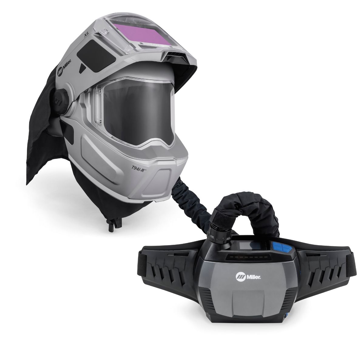 Miller PAPR II with T94i-R XL Helmet - 292755 – Baker's Gas Miller PAPR II with T94i-R XL Helmet - 292755 – Baker's Gas