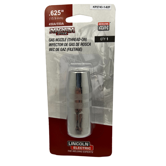 Lincoln Magnum PRO Nozzle - 550A, Thread-on, Flush, 5/8 in - KP2743-1-62F