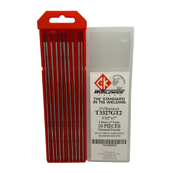CK Worldwide 2% Thoriated Tungsten, 10/pk - GT2 – Baker's Gas