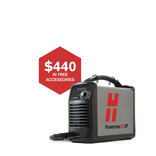 Hypertherm Powermax 30 XP/CSA Plasma Cutter, 15' with free accessories