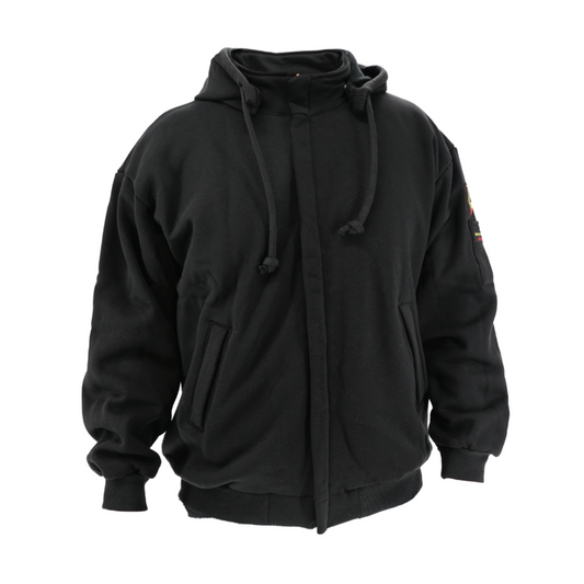 Black Stallion Full-Zip AR/FR Cotton Hooded Sweatshirt - JF1331-BK