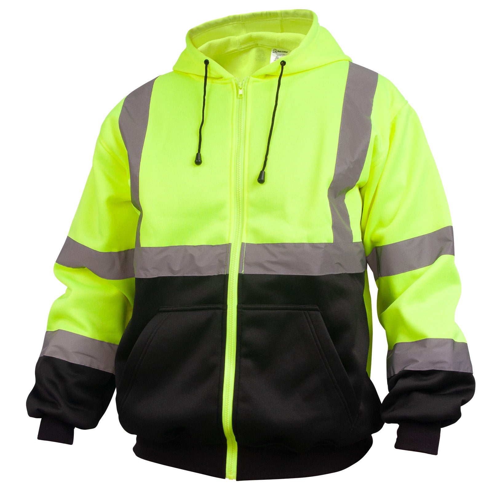 Black Stallion Hi-Vis Fleece Full-Zip Hooded Sweatshirt - JS3050-LB ...