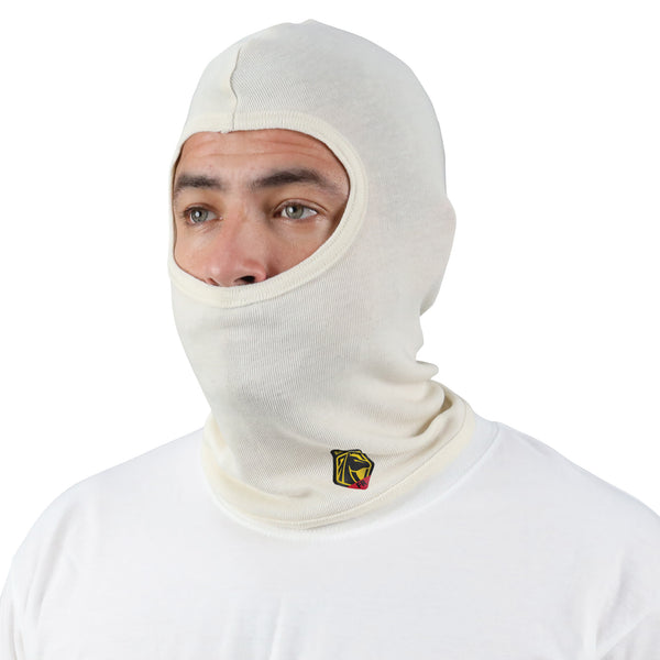 Black Stallion Nomex Knit Single Layer Balaclava, White - MH100