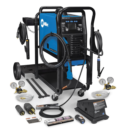 Miller Multimatic 220 AC/DC w/ Cart and Wireless Pedal - 951000104 welding machine with cables, connectors, and accessories kit