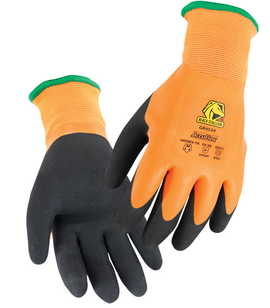 Black Stallion AccuFlex Cut Level A6 Double Latex Terry-Lined Knit Gloves 12/pk - GR4534-OB