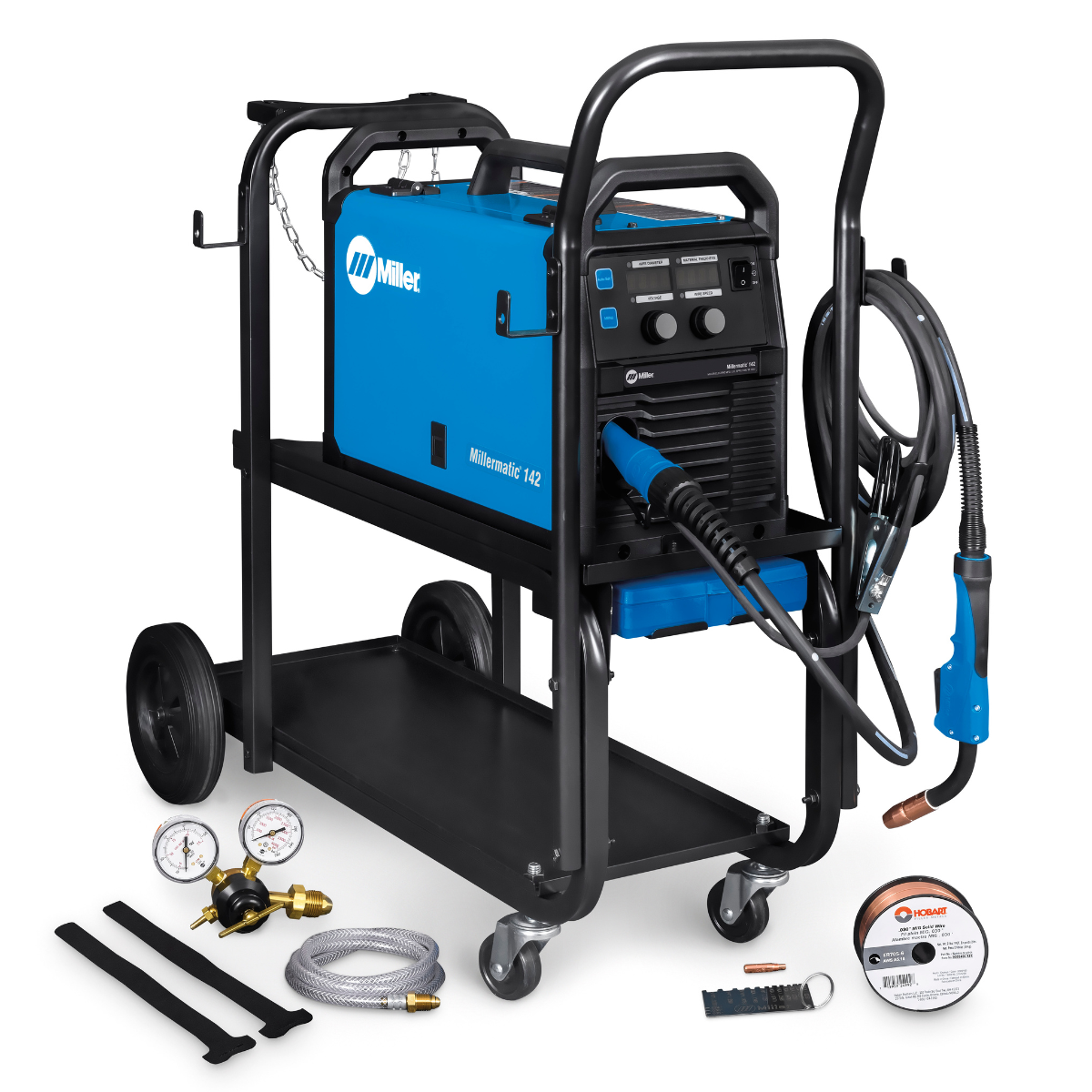 Miller Millermatic 142 MIG Welder w/ Running Gear/Cylinder Rack- 95100 ...