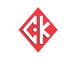 CK logo with red and white design on a white background