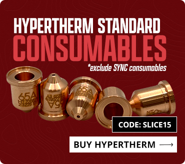 Hyperterm standard consumables on a red background with promotional text.