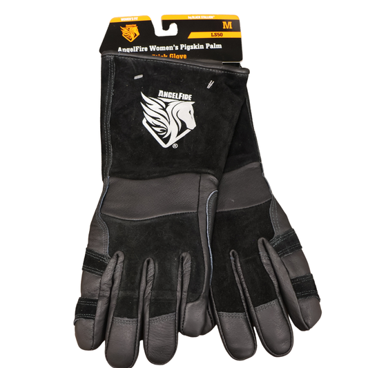 BSX AngelFire Women's Stick/MIG Welding Gloves Black w Flourish - LS50