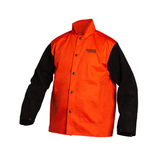 Lincoln Hi-Vis FR Jacket w/ Leather Sleeves - K4690