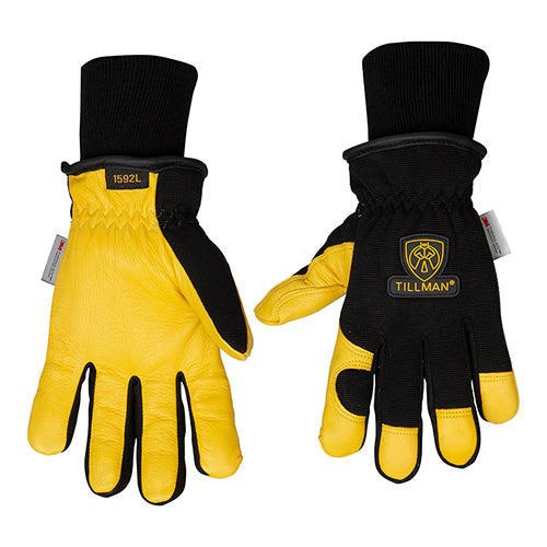 Tillman Insulated Top Grain Leather Work Gloves, front and back.