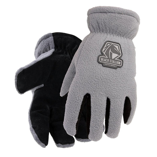 Black Stallion FuzzyHand Split Cowhide & Polar Fleece Winter Glove - 15FH-GRAY