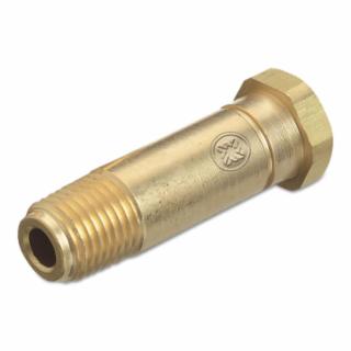 Western Brass Nipple: 1/4"NPT-2 1/2"Long w CV CGA-320/CGA-330 - CO-4CV