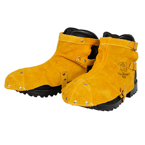 Pair of Tillman Leather Welding Shoe Protectors on boots