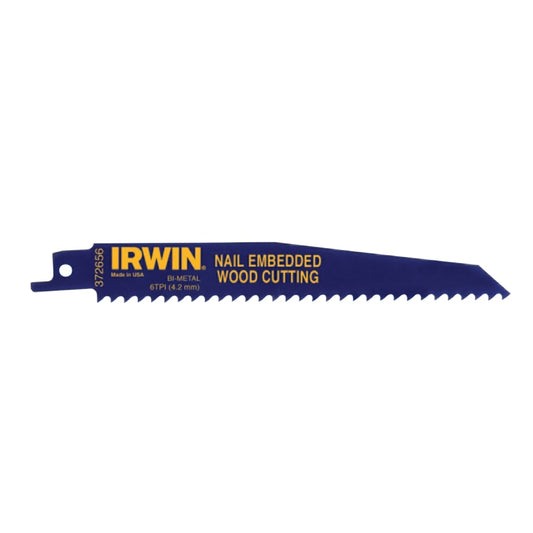 Irwin Reciprocating Saw Blade 6", 6 TPI - 372656