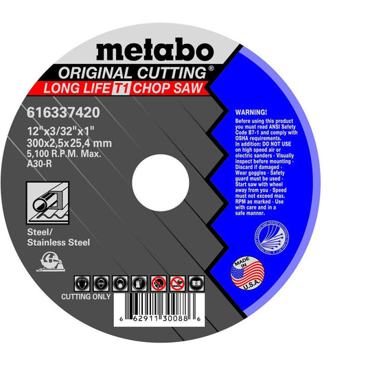 Metabo LongLife Orginal Cutting Wheel, Type 1, A30R, 10/pk