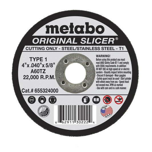 Metabo Type 1 ORIGINAL Cutting Wheels 4x.040x5/8 - 50/pk - 655324000